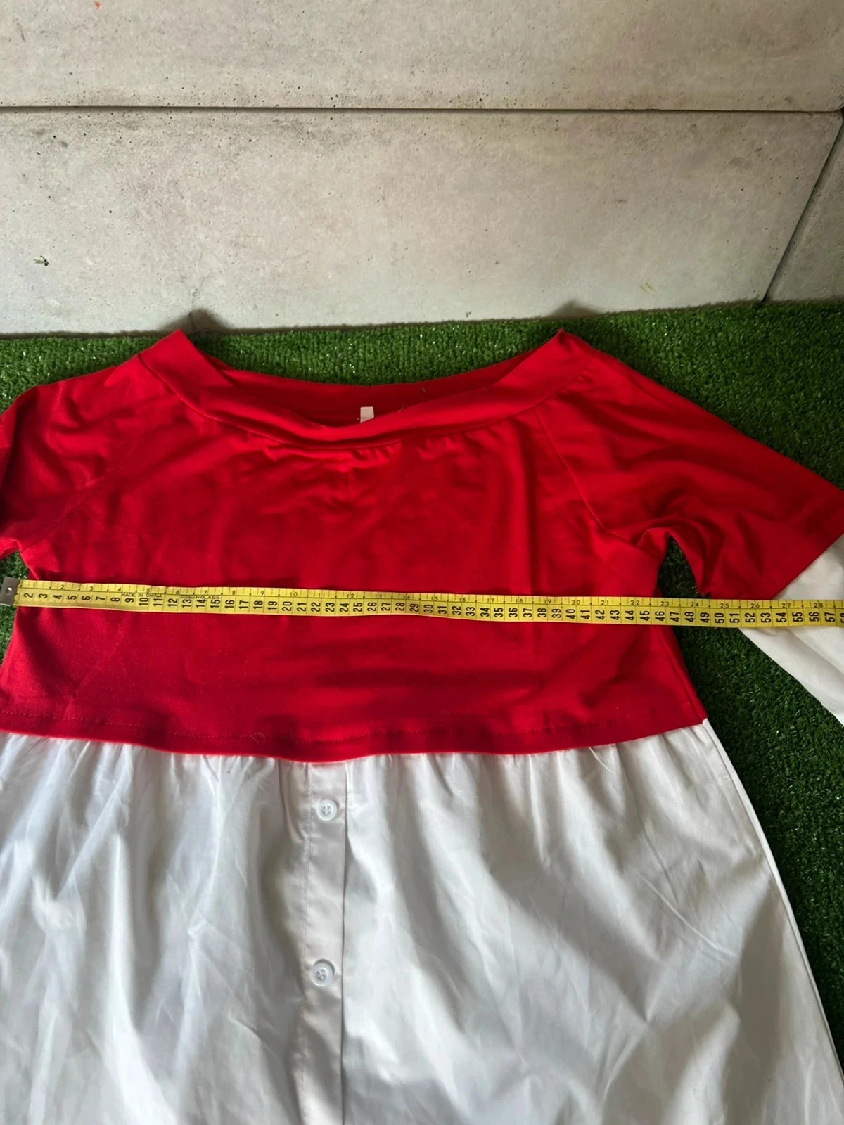 Short casual dress white and red Size M – photo 7